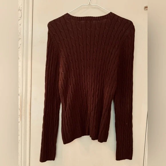 St. John's Bay Dark Brown Cable Knit Sweater - Picture 5 of 5
